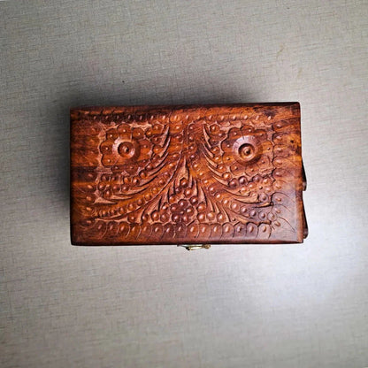 Set of 3 Hand Carved Wooden Jewelry Boxes - Timeless Elegance