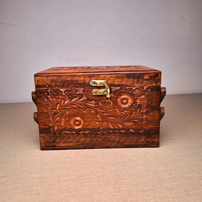 Set of 3 Hand Carved Wooden Jewelry Boxes - Timeless Elegance