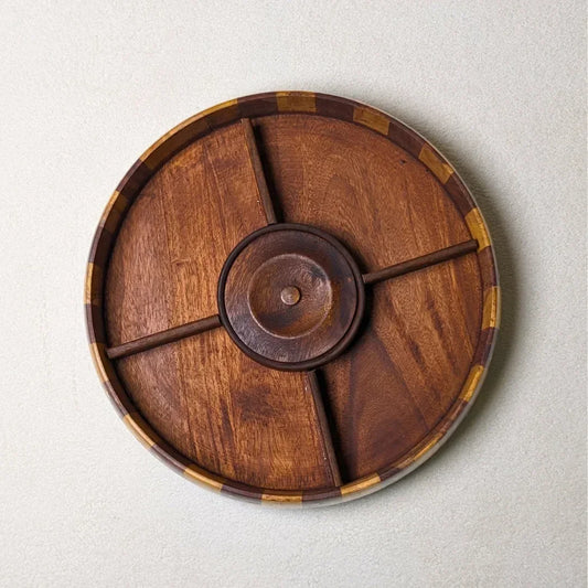 Handcrafted Wooden Dry Fruit Box with Checkered Pattern