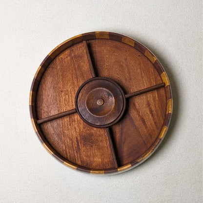 Handcrafted Wooden Dry Fruit Box with Checkered Pattern