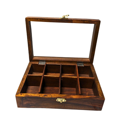 8 Portion Handmade Wooden Spices Box