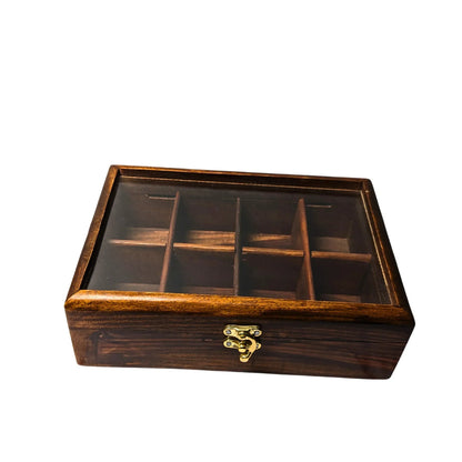 8 Portion Handmade Wooden Spices Box