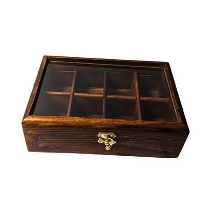 8 Portion Handmade Wooden Spices Box
