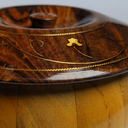 Handcrafted Wooden Sugar Pot with Lid & Spoon