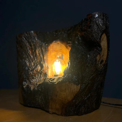 The Cavern Lamp – Handcrafted Live Edge Lamp