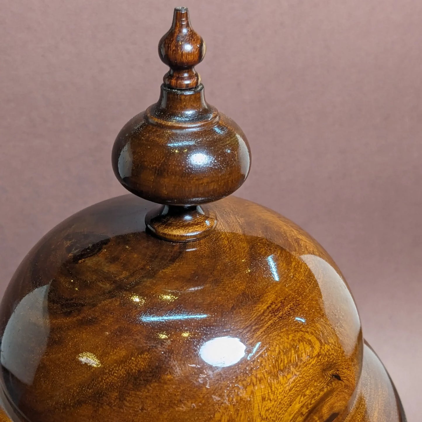 Wooden Brass Art Candy Jar with Lid