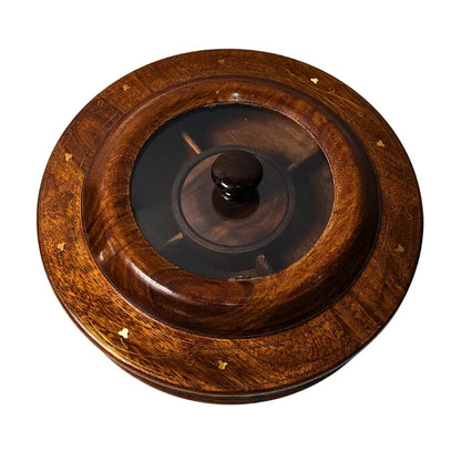 Handcrafted Wooden Dry Fruit Box - Checkered Design