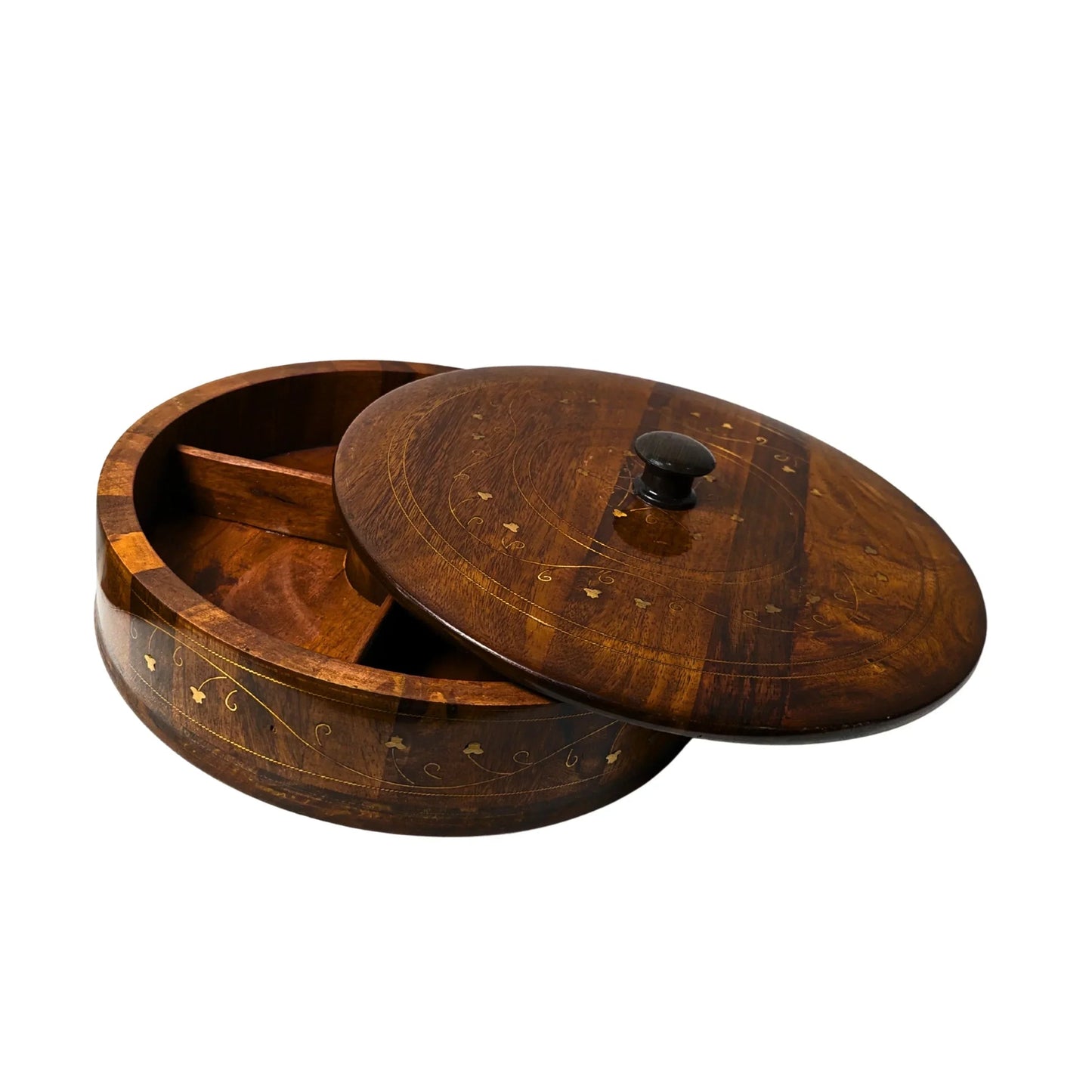 Wooden Dry Fruit Box with Brass Decor