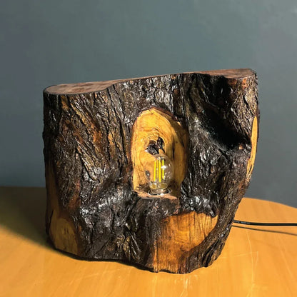 The Cavern Lamp – Handcrafted Live Edge Lamp