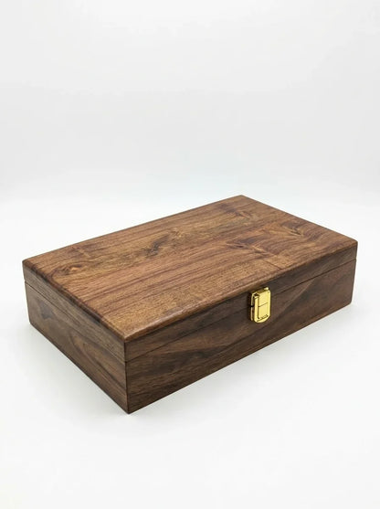 Handcrafted Wooden Watch Box, 10 Slots | Plain Top, Plain Design | Sheesham Wood