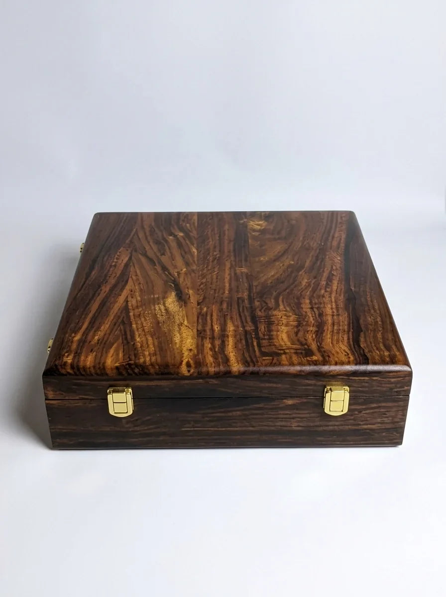 Handcrafted Wooden Watch Box | Plain Top, Plain Design, Shape-Holding Cushions, 15 Watches