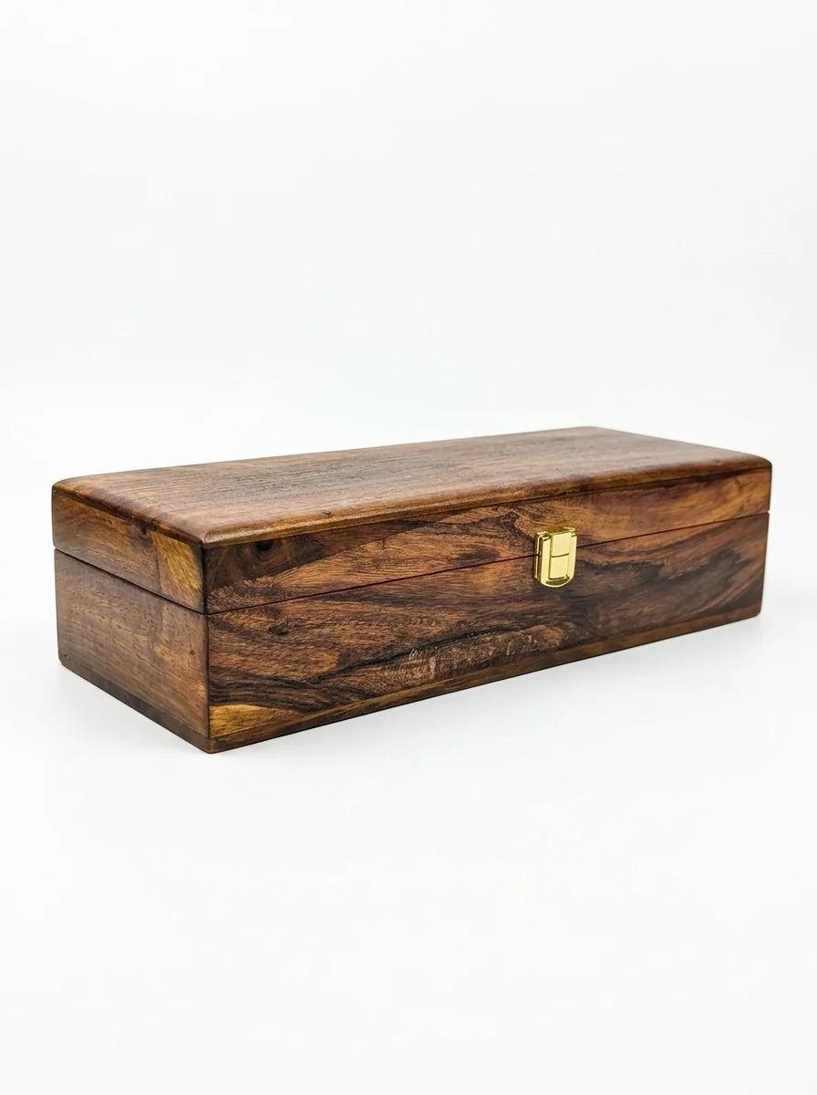 Handcrafted Wooden Watch Box 5 Slots | Plain Design | Sheesham Wood