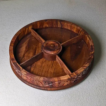 Handcrafted Wooden Dry Fruit Box with Traditional Carving