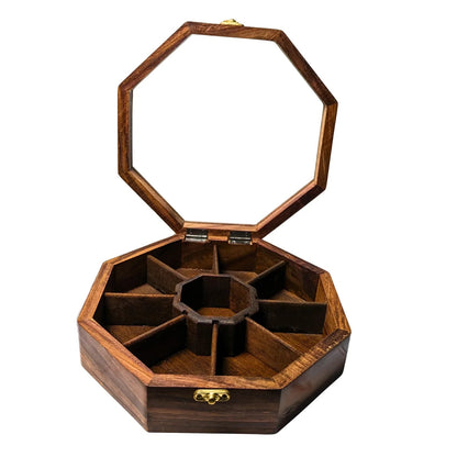 8 Portion Handcrafted Wooden Dry Fruit Box