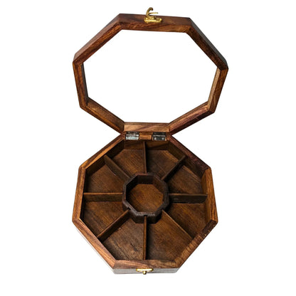 8 Portion Handcrafted Wooden Dry Fruit Box